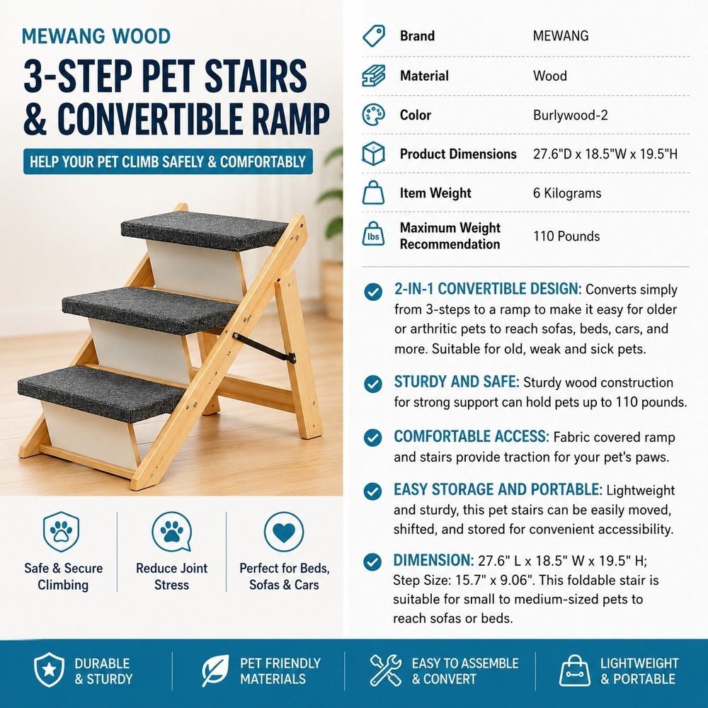3-Step Convertible Pet Stairs & Ramp - Picture 4 of 4